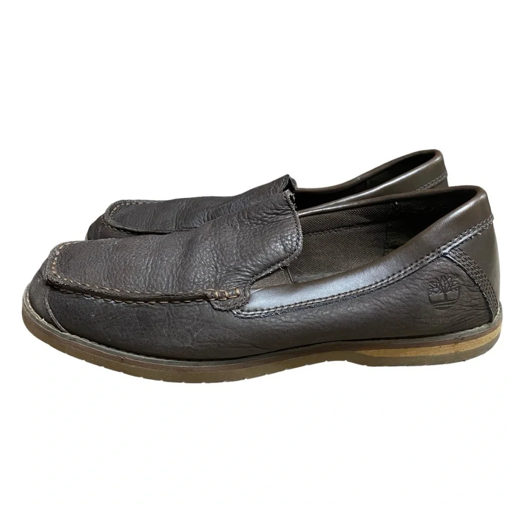 Timberland Bluffton Ortholite Brown Nubuck Upper Slip On Loafers Size 8